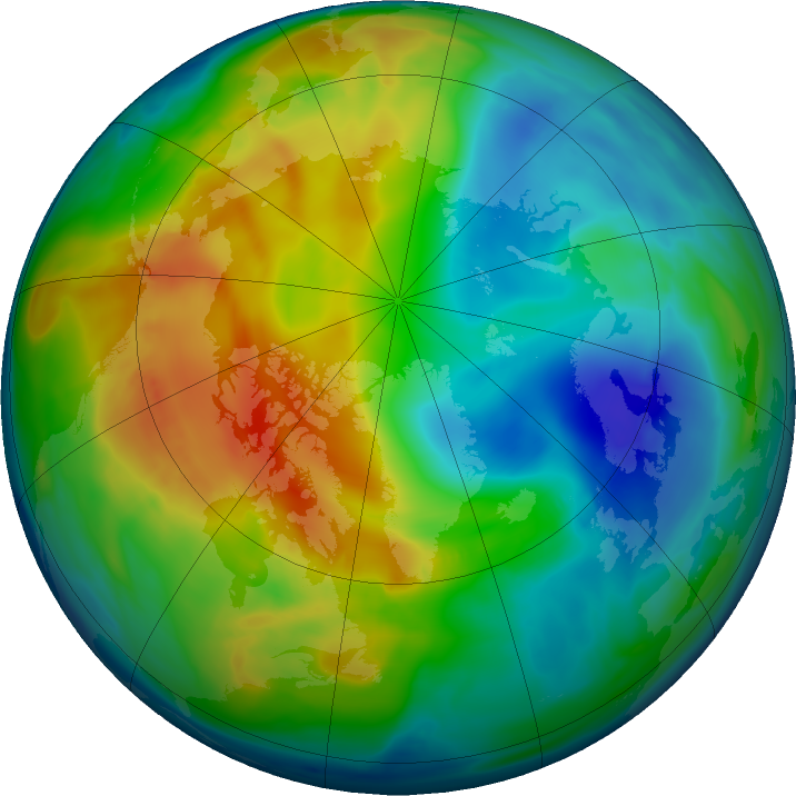 Arctic ozone map for 04 December 2019